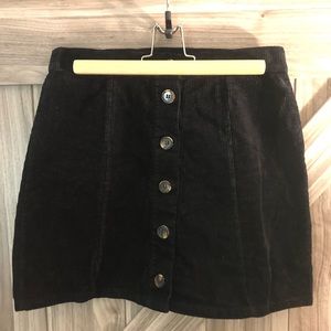 Harper Corduroy Black Mini Skirt